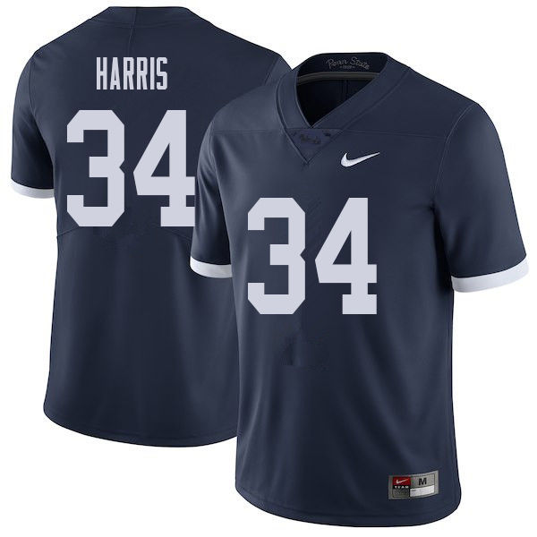 Men #34 Franco Harris Penn State Nittany Lions College Throwback Football Jerseys Sale-Navy